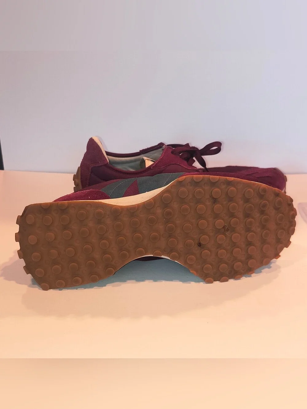 New Balance Men's Burgundy and Gray Sneakers